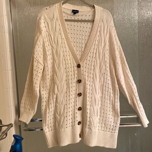 🛑 Torrid 3X cream off white long cardigan button sweater